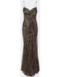 Etro - Paisley Silk-Blend Chiffon Gown - Lyst