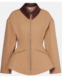 McQueen - Leather-Trimmed Canvas Jacket - Lyst