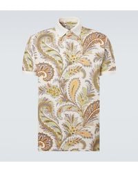 Etro - Paisley Cotton Pique Polo Shirt - Lyst