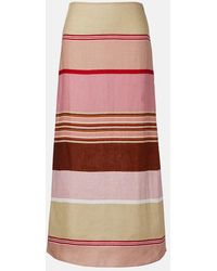 Faithfull the Brand - Martina Striped Linen Maxi Skirt - Lyst