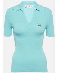 Vivienne Westwood - Marina Ribbed-Knit Cotton Polo Shirt - Lyst