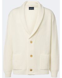 Thom Sweeney - Ribbed-Knit Wool Cardigan - Lyst