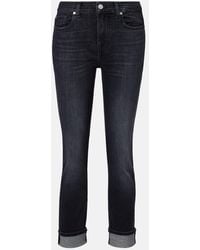 7 For All Mankind - Mid-Rise Cropped Skinny Jeans - Lyst