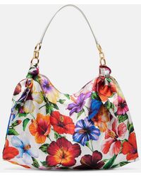 Dolce & Gabbana - Medium Floral Satin Shoulder Bag - Lyst