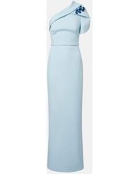 Safiyaa - One-Shoulder Belted Crepe Gown - Lyst