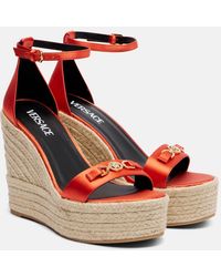 Versace - Medusa '95 Satin Espadrille Wedges - Lyst
