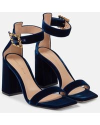 Gianvito Rossi - Wondy Embellished Velvet Sandals - Lyst