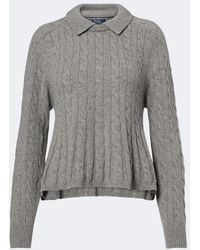 Polo Ralph Lauren - Cable-Knit Wool And Cashmere Polo Sweater - Lyst