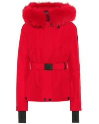 3 MONCLER GRENOBLE Giacca da sci Laplance con pelliccia - Rosso