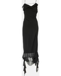 Acne Studios - Ruffled Asymmetric Midi Dress - Lyst