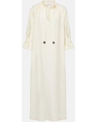 Max Mara - Maxikleid Jene Aus Leinen Und Seide - Lyst