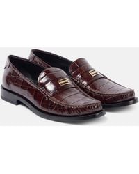 Victoria Beckham - Croc-Effect Leather Loafers - Lyst