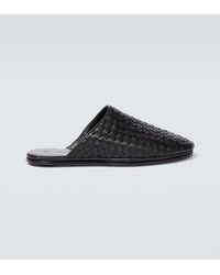 Bottega Veneta - Intrecciato Leather Slippers - Lyst