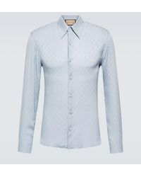 Gucci - Camicia in crepe di seta GG - Lyst