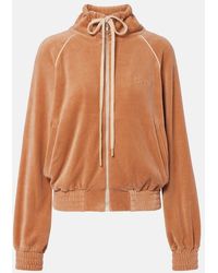 Chloé - Cotton-Blend Velour Zip-Up Sweatshirt - Lyst