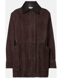 Nour Hammour - Grange Leather-Trimmed Suede Jacket - Lyst