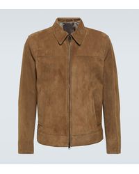 Brioni - Giacca blouson in suede - Lyst