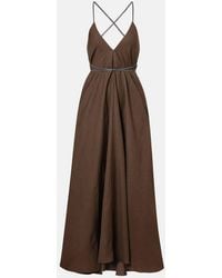 Brunello Cucinelli - Open-Back Maxi Dress - Lyst