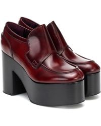 Dries Van Noten Platform Leather Loafers - Red