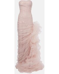 Marmar Halim - Sequined Ruffled Tulle Gown - Lyst