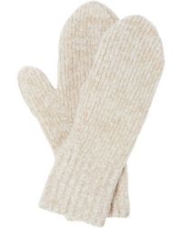 MM6 by Maison Martin Margiela Synthetic Diamonds And Clubs Intarsia Mittens-cream Womens Accessories Gloves 