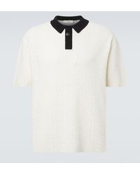 Commas - Crochet Cotton-Blend Polo Shirt - Lyst