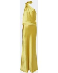 STAUD - Estelle One-Shoulder Satin Maxi Dress - Lyst