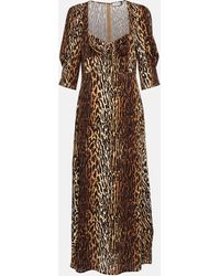 RIXO London - Karen Leopard-print Crepe Midi Dress - Lyst