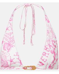 Versace - Underwater Barocco Bikini Top - Lyst