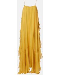 Chloé - Ruffled Silk Muslin Gown - Lyst