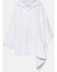 Alaïa - Cropped Cotton Terry Hoodie - Lyst