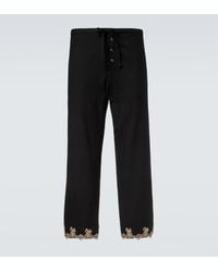Bode - Laurelist Wool Flannel Wide-Leg Pants - Lyst