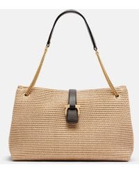 Ferragamo - Medium Raffia Shoulder Bag - Lyst