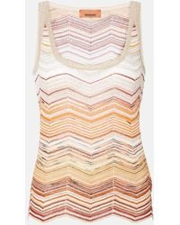 Missoni - Top Aus Haekelstrick Mit Pailletten - Lyst