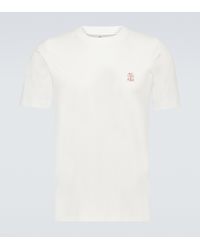 Polo a costeBrunello Cucinelli in Cotone da Uomo colore Bianco Uomo Abbigliamento da T-shirt da Polo 