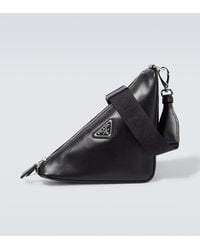 Prada - Crossbody Bag Triangle Aus Leder - Lyst