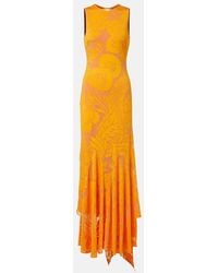 Etro - Long Dress With Semi-Transparent Design And Cut Out Detail On The Back - Lyst
