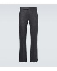 Tom Ford - Herringbone Wool Straight Pants - Lyst