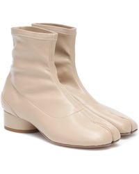Maison Margiela Ankle Boots Tabi aus Leder - Natur