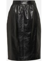Saint Laurent - Leather Pencil Skirt - Lyst