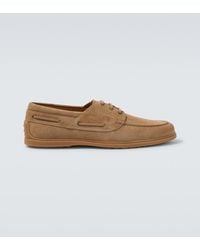 Tod's - Gommino Suede Boat Shoes - Lyst