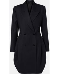 Alaïa - Double-Breasted Cotton Blazer Dress - Lyst