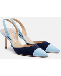 Manolo Blahnik - Capsli Suede Slingback Pumps - Lyst