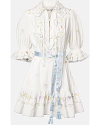 ALÉMAIS - Besticktes Minikleid Giulia Aus Baumwolle - Lyst