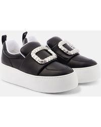 Roger Vivier - Puffy Choc Leather Platform Sneakers - Lyst