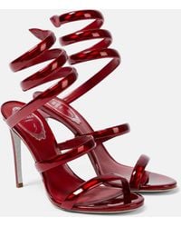 Rene Caovilla - Cleo Metallic Faux Leather Sandals - Lyst