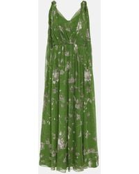 Erdem - Floral Caped Silk Maxi Dress - Lyst