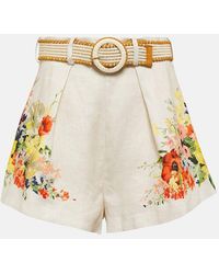Zimmermann - Shorts Alight de lino floral - Lyst