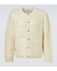 Bode - Cardigan Sequin Spotlight De Lana Adornado - Lyst