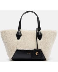 Jimmy Choo - Diamond Small Shearling Tote Bag - Lyst